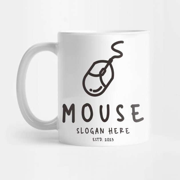 Mouse Icon Vintage Simple Line Art by brographic